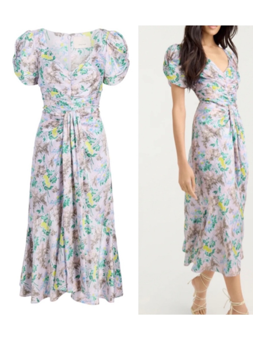 Cinq à Sept Walker Floral Ruched Midi-Dress Sz 0 NWT